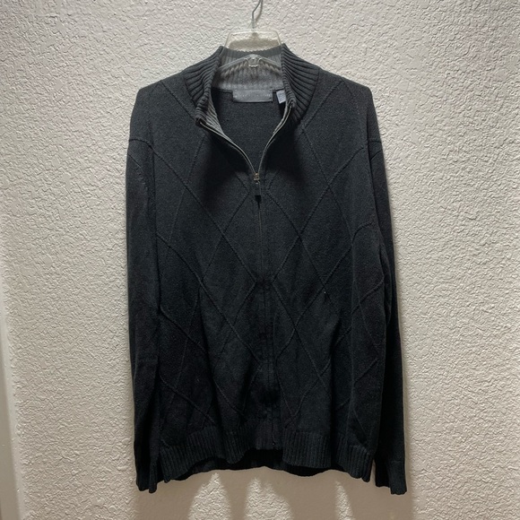 Oscar De La Renta pullover full zip sweater. Mens size XXL. Gray 100% cotton - Picture 1 of 6